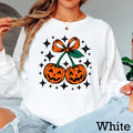 Halloween 2025 Pumpkins Bow Long Sleeve Shirt | Gildan