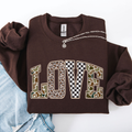Love, Checkered, Camo, Leopard Valentine's Day Sweatshirt
