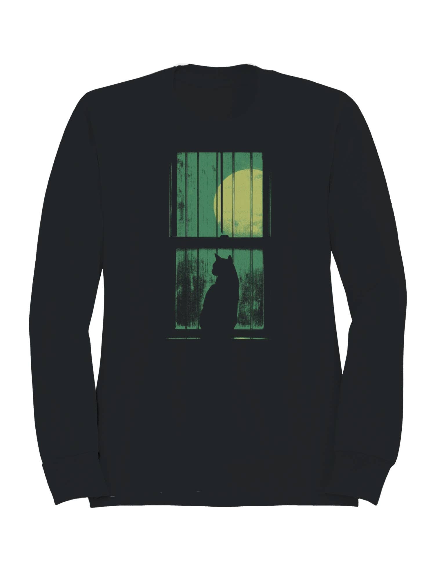 Cat Silhouette with Full Moon Men's Sweatshirt