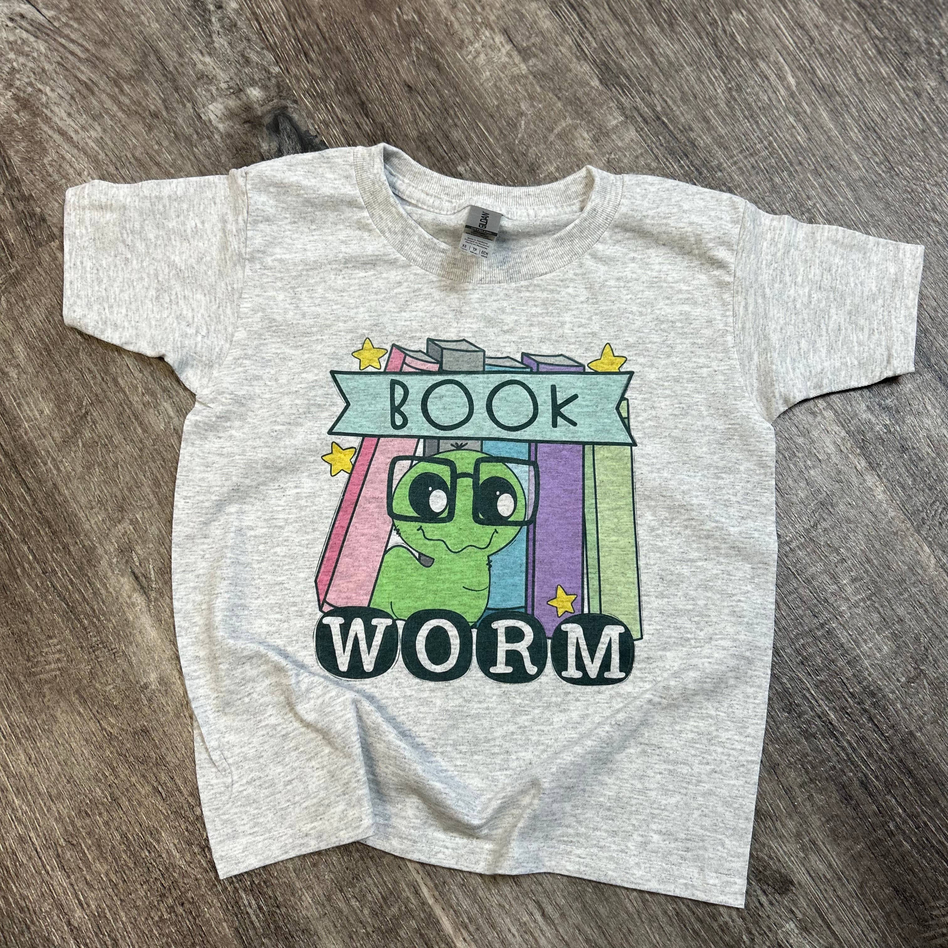 Book Worm On Ash Gray Tee