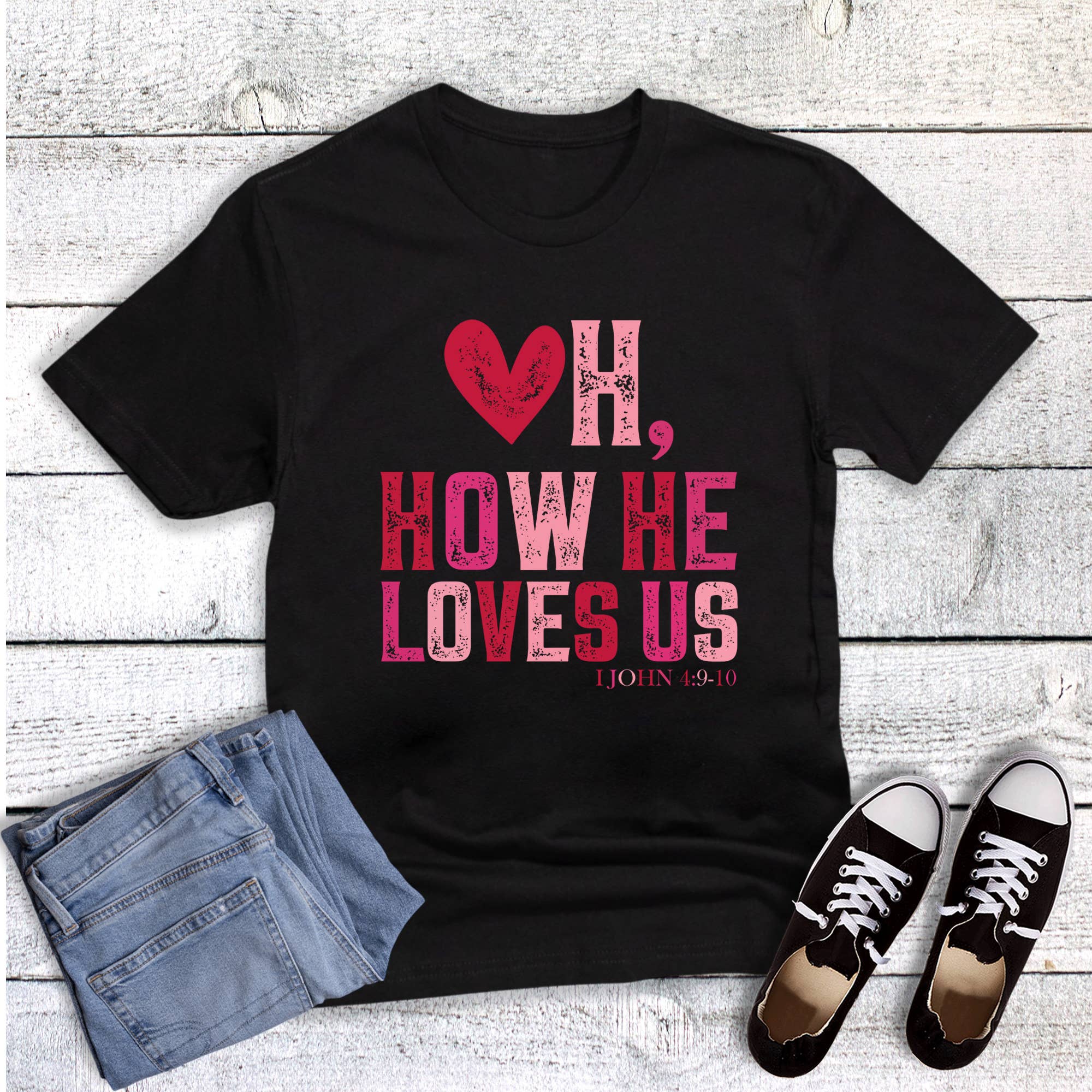 Valentine Faith Oh How He Loves Graphic Tee