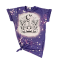 Halloween Scene Pumpkins + Bats Bleached Tee