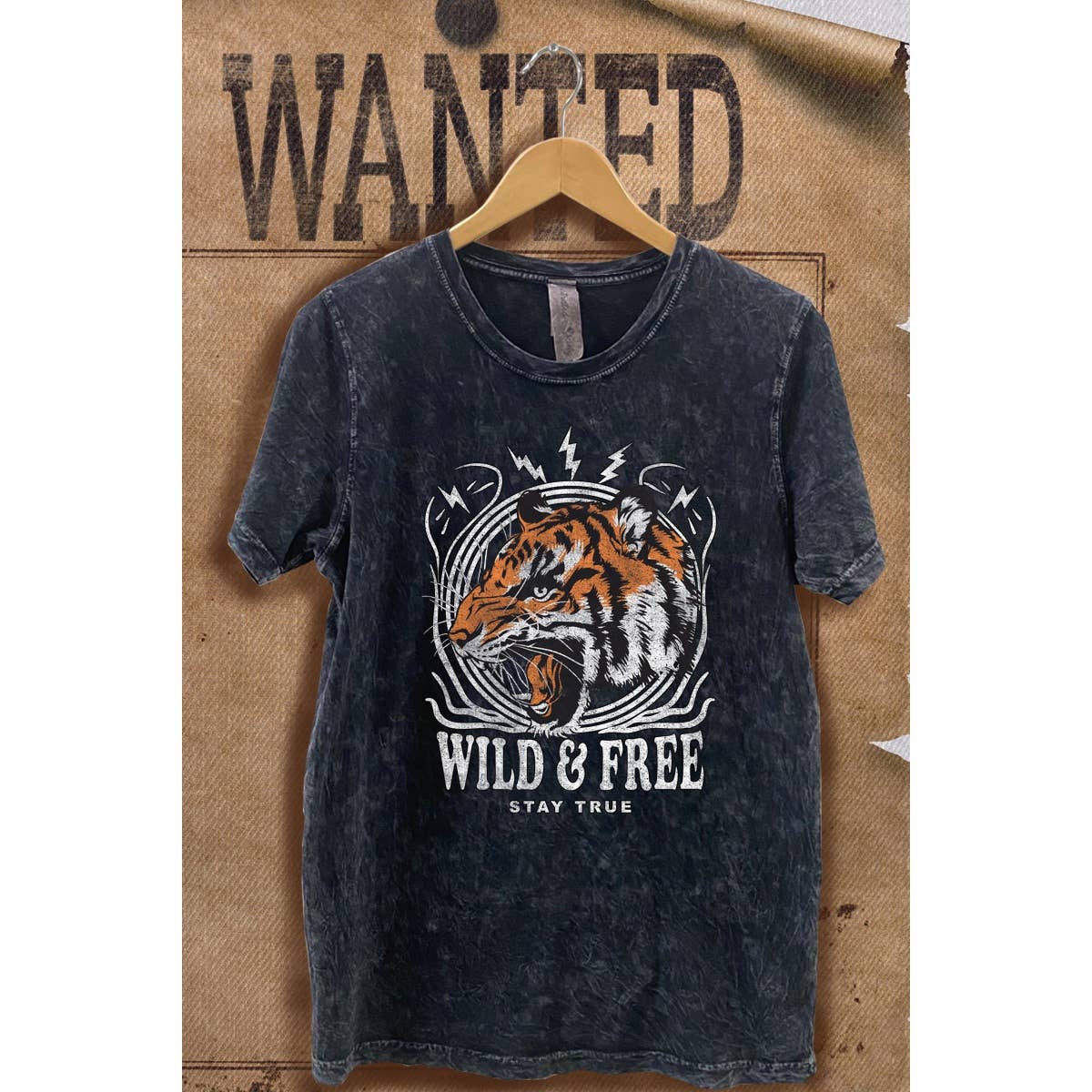 Tigers Wash Vintage Graphic  Tee