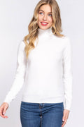 ..SI-24896 Fitted Long Slv Turtle Neck Basic Viscose Sweater