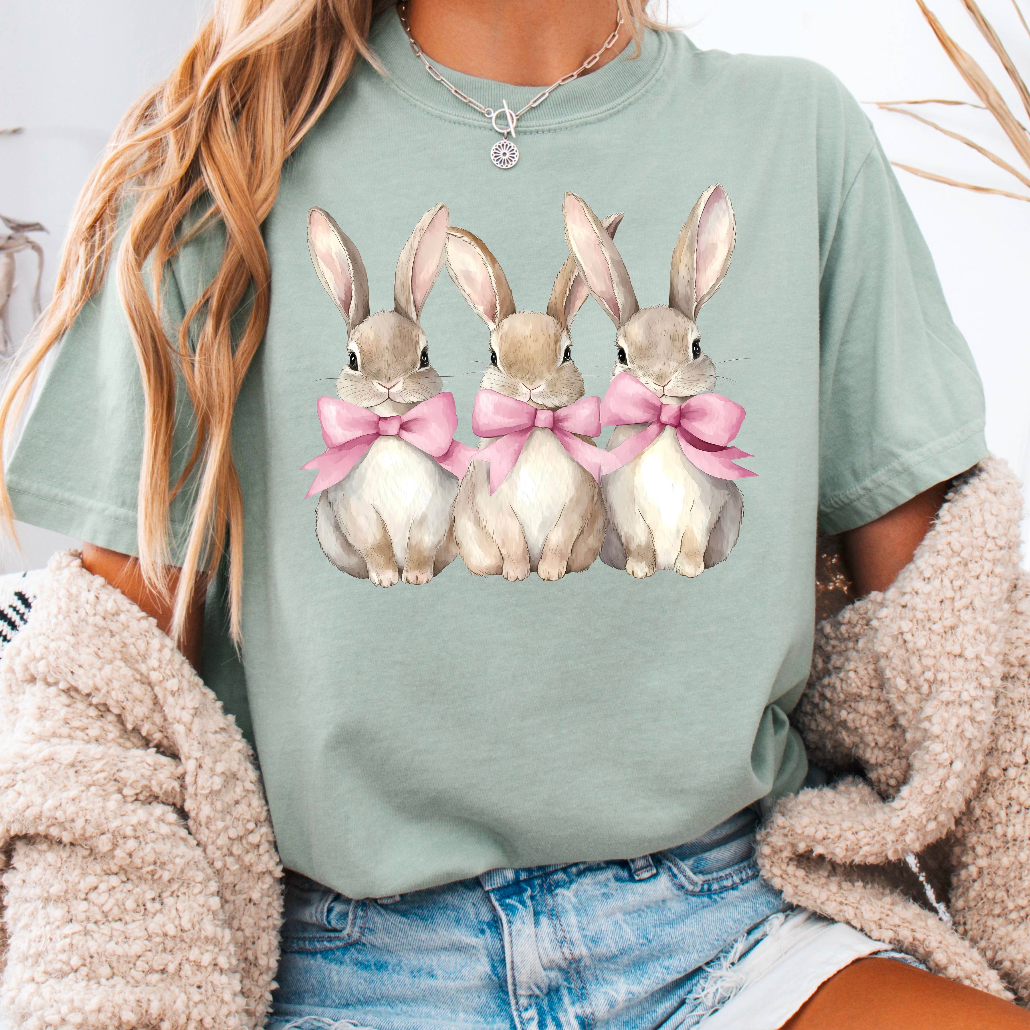 Easter Graphic Tee | Coquette Bunnies  | Comfort Colors