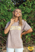 Custom Foil/Ink Mineral Washed Graphic Top