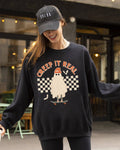 Creep It Real, Retro Ghost, Skeleton, Halloween Sweatshirt