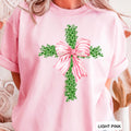 Pink Coquette Boxwood Cross  | Easter Graphic Tee | Gildan