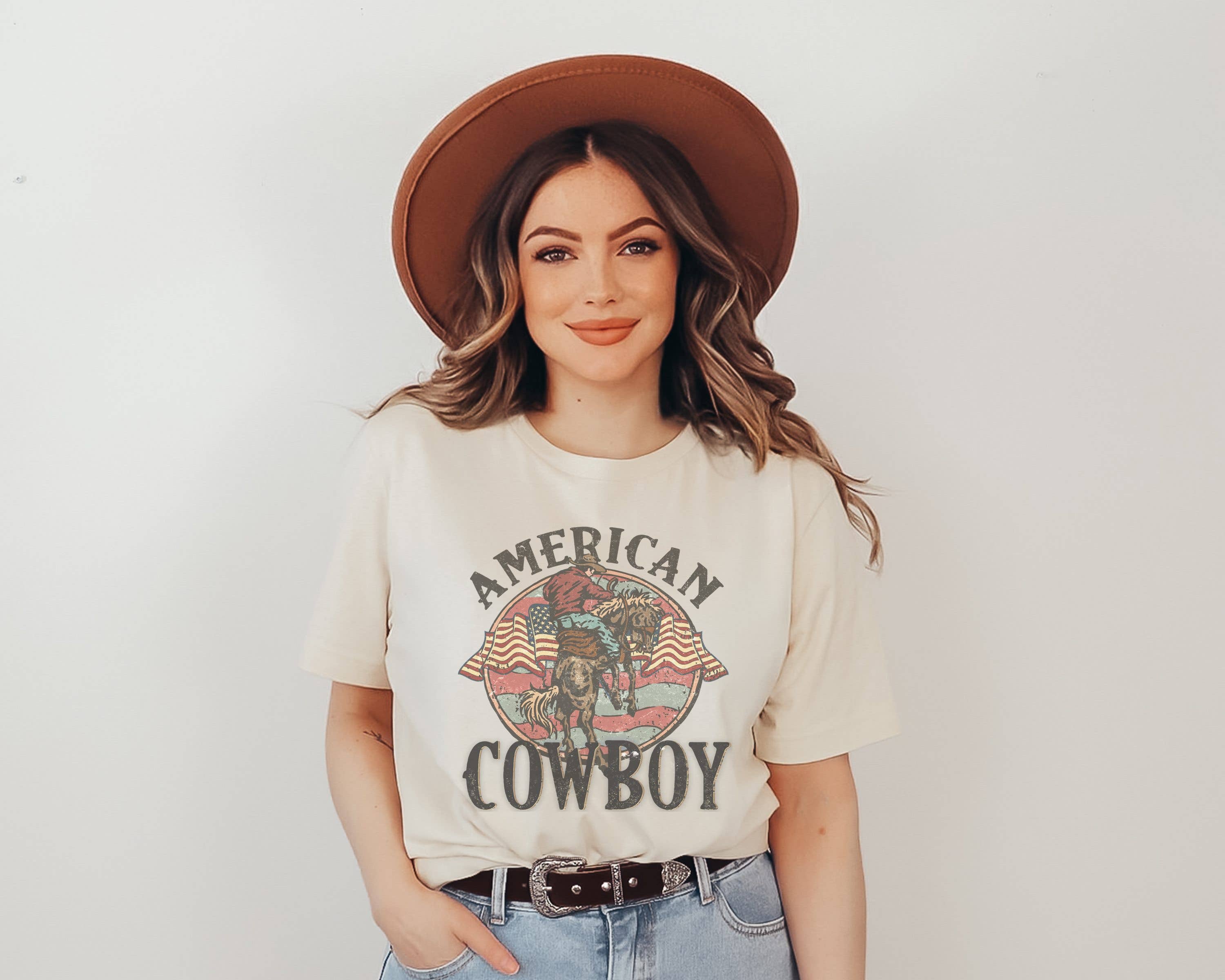 American Cowboy Tee | Patriotic T Shirt | Usa Tee