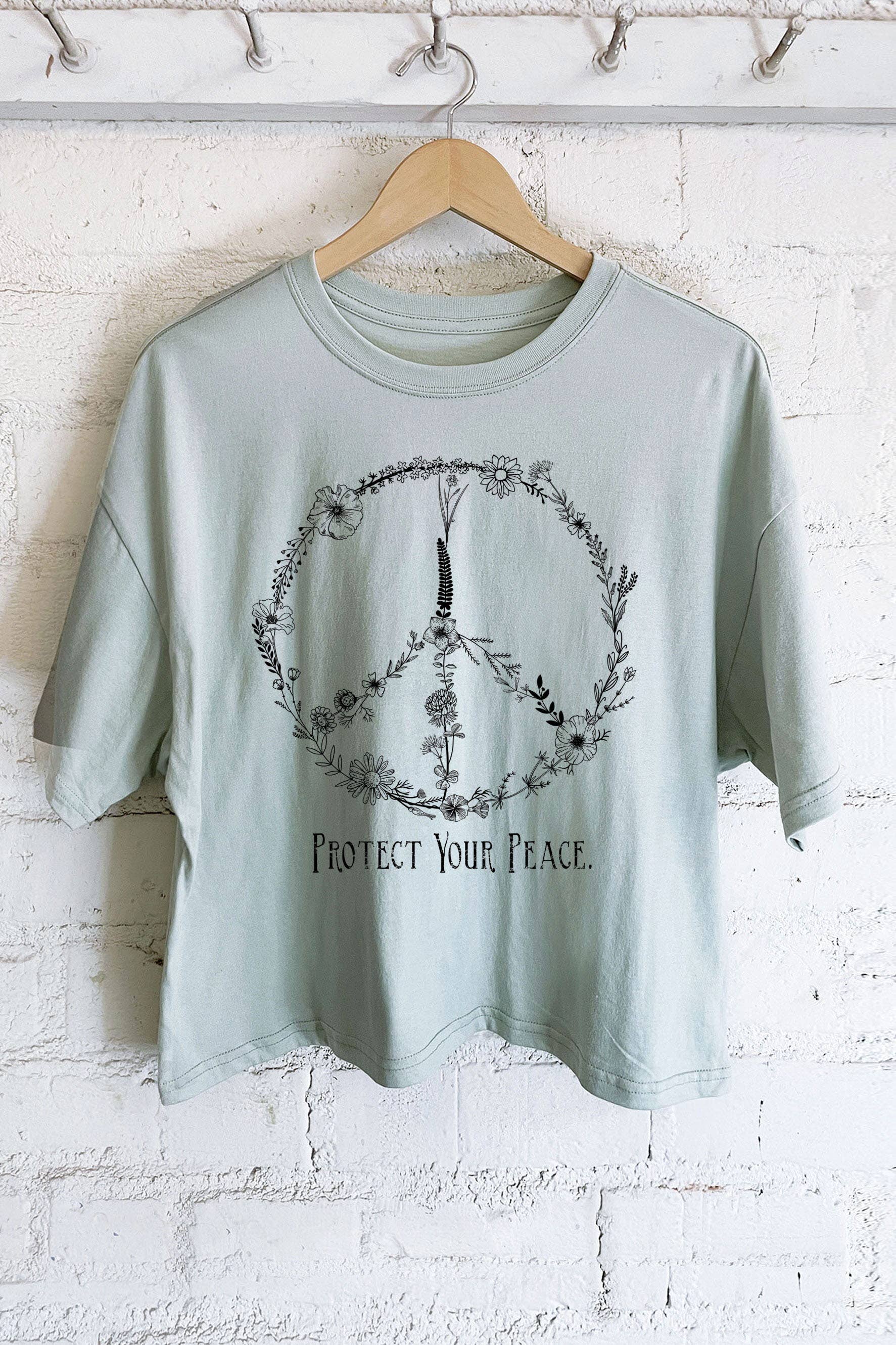 Peace Floral Soft Cotton Screen Printed Women's T-Shirt