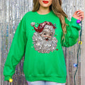 Faux Rhinestone Santa Sweatshirt
