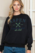 Women Colorado Graphic Print Solid Sweater Top