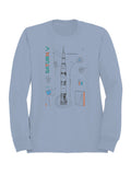 Saturn V Rocket Blueprint Design Men's Sweatshirt