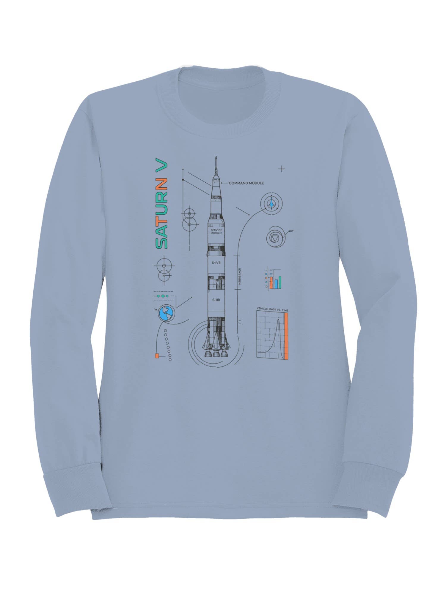 Saturn V Rocket Blueprint Design Men's Sweatshirt