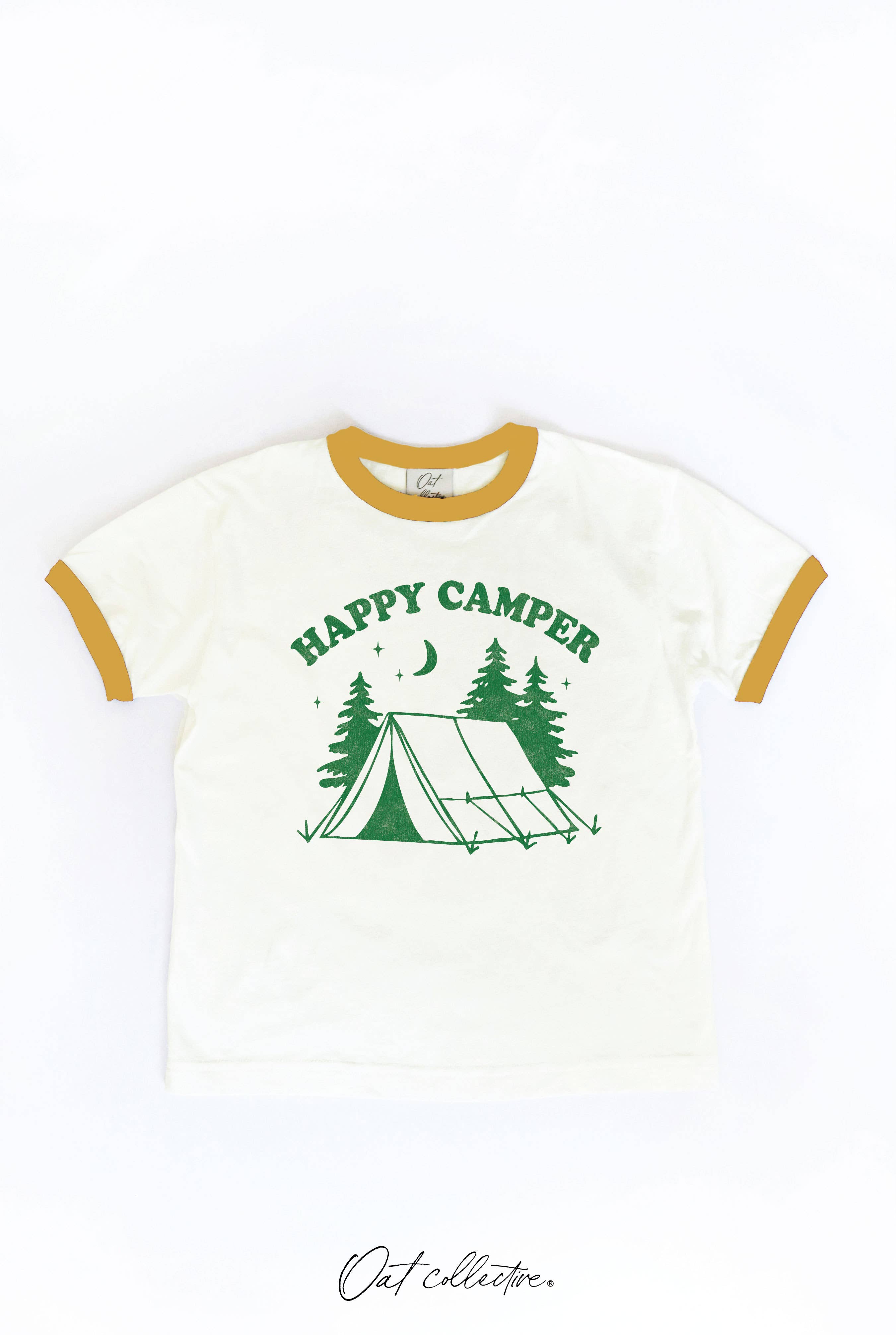 Happy Camper Toddler Ringer Graphic Top