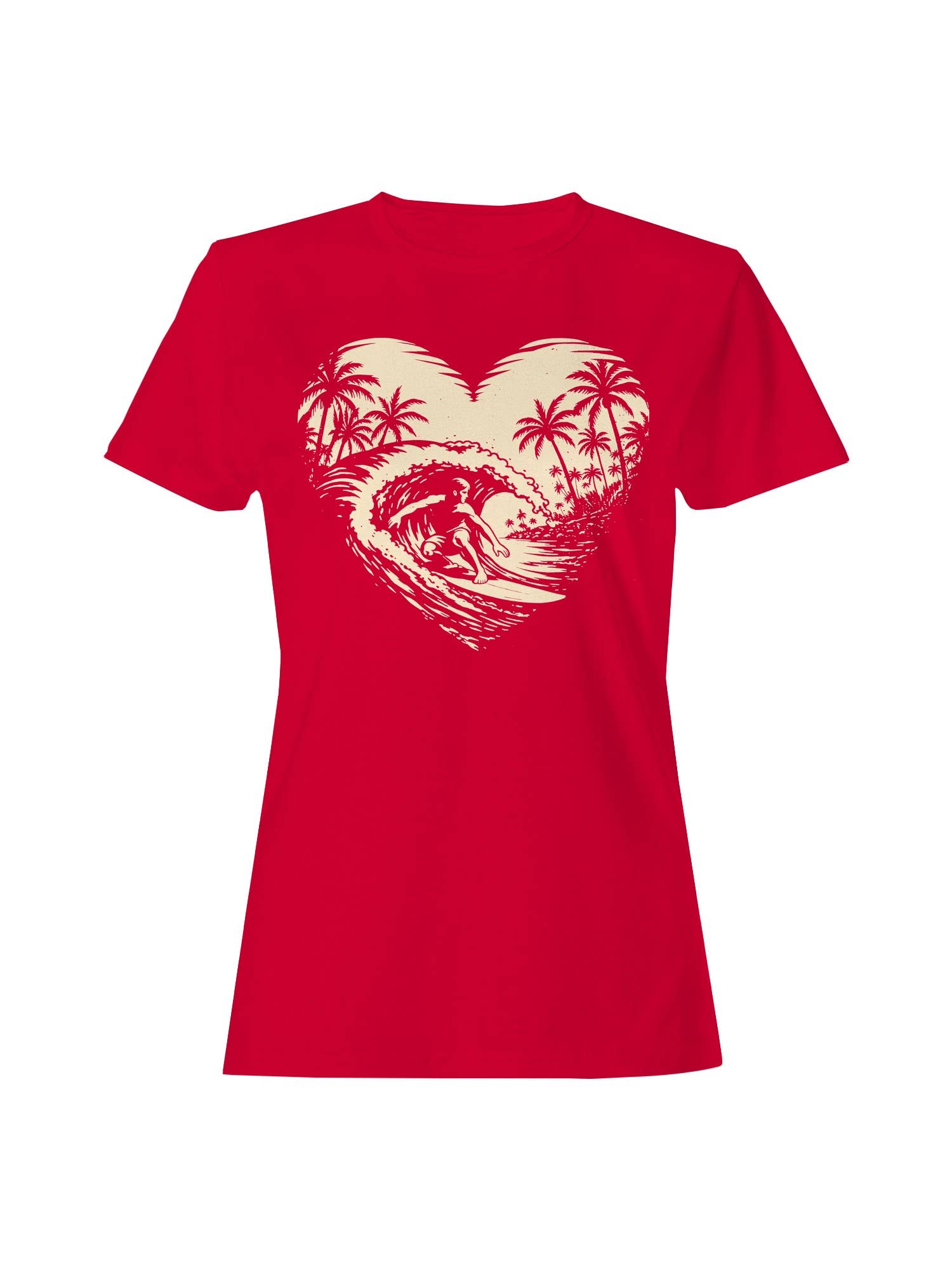 Surfer Paradise in Heart Wave Women's T-Shirt