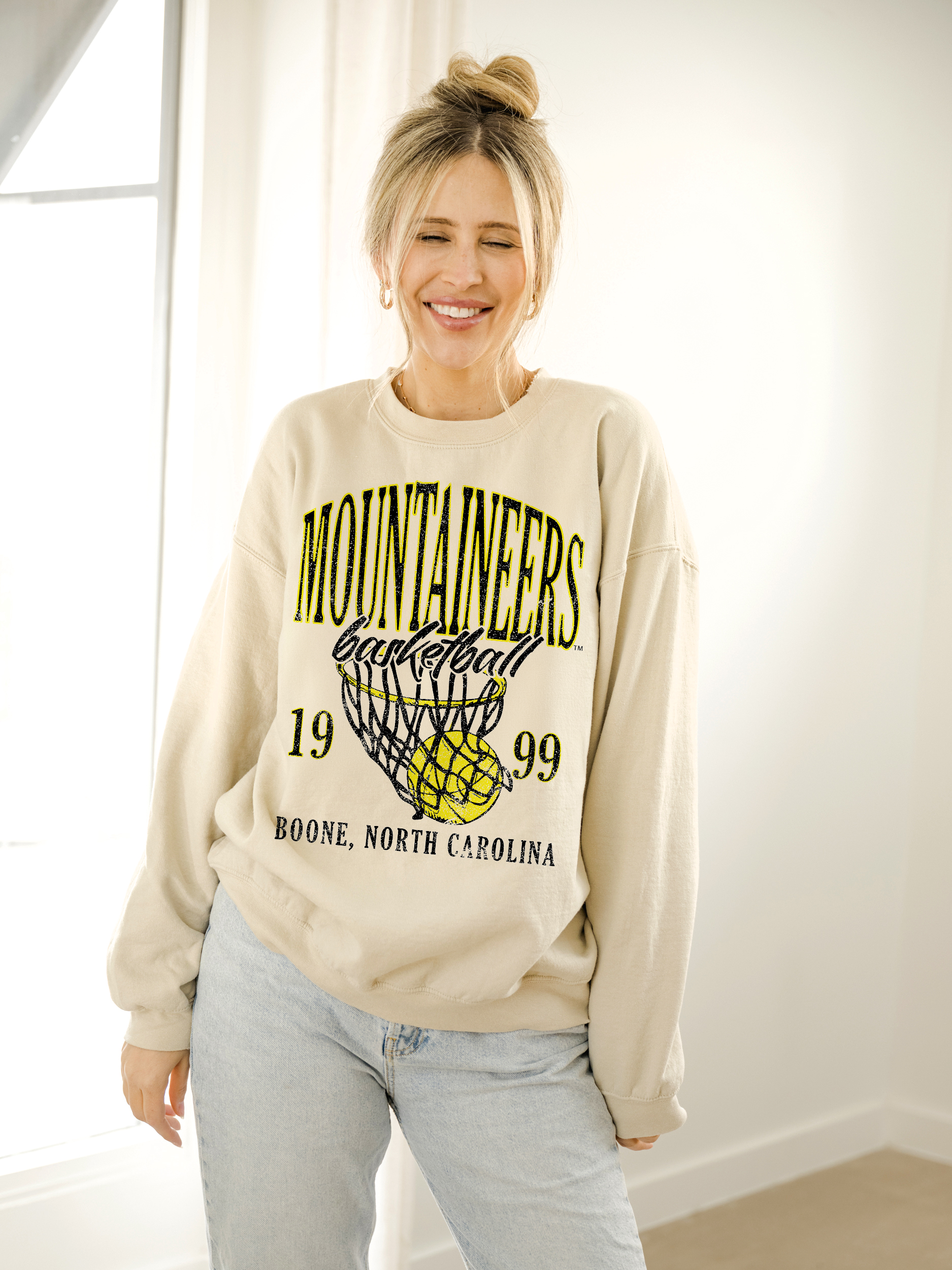 App State Mountaineers Big Basketball Thrifted Sweatshirt