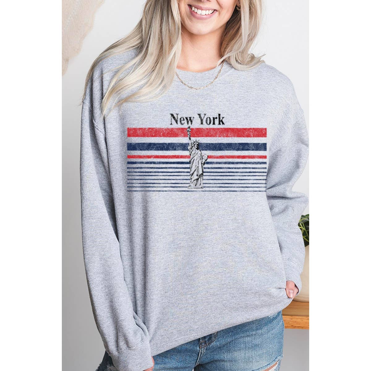 New York  Vintage Graphic Oversizes Sweatshirts