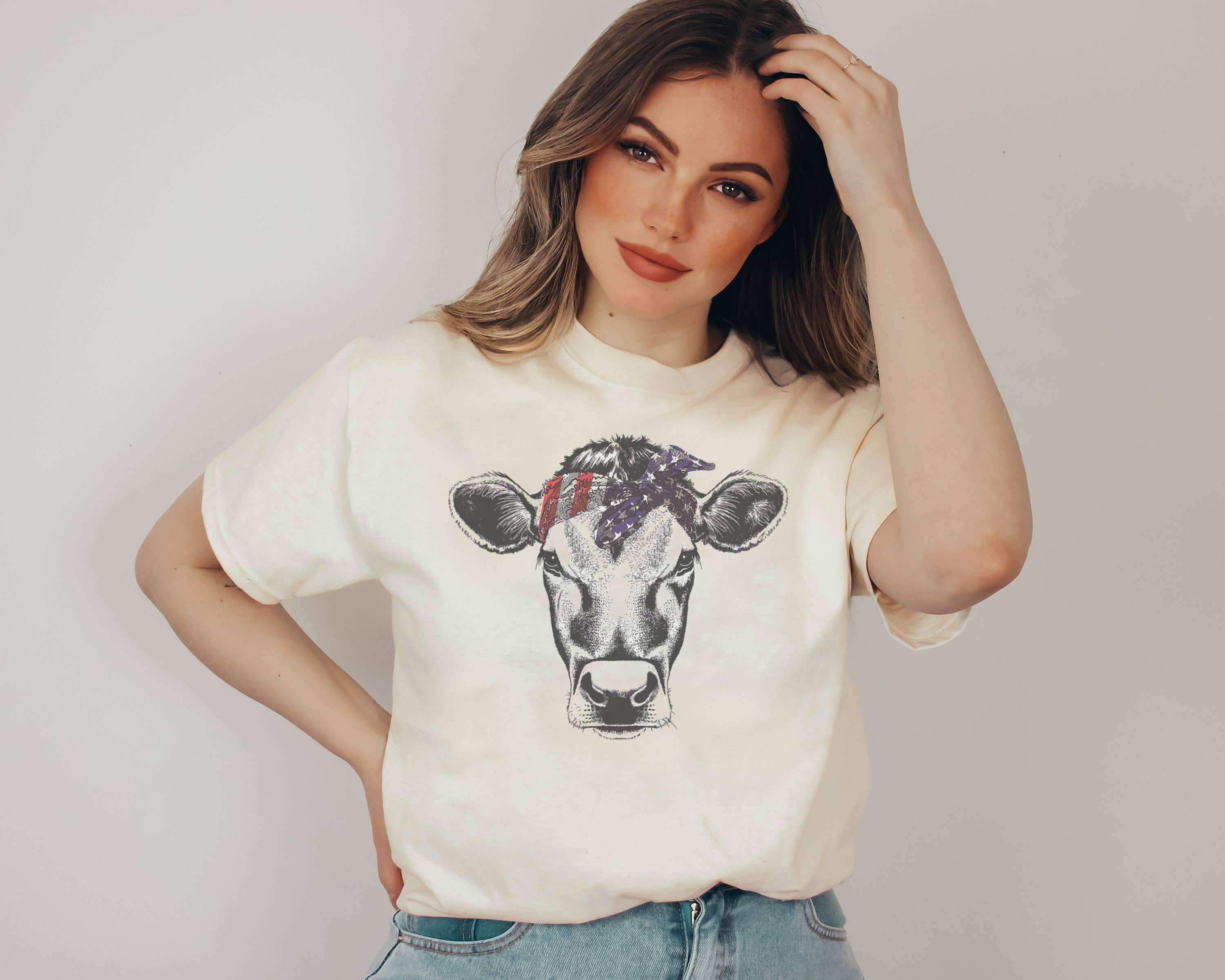 American Flag Cow Tee | Cow Shirt