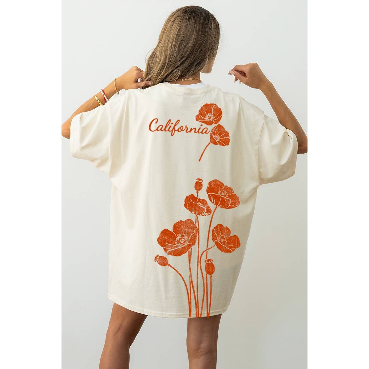 California Poppy Graphic  Oversized Tee