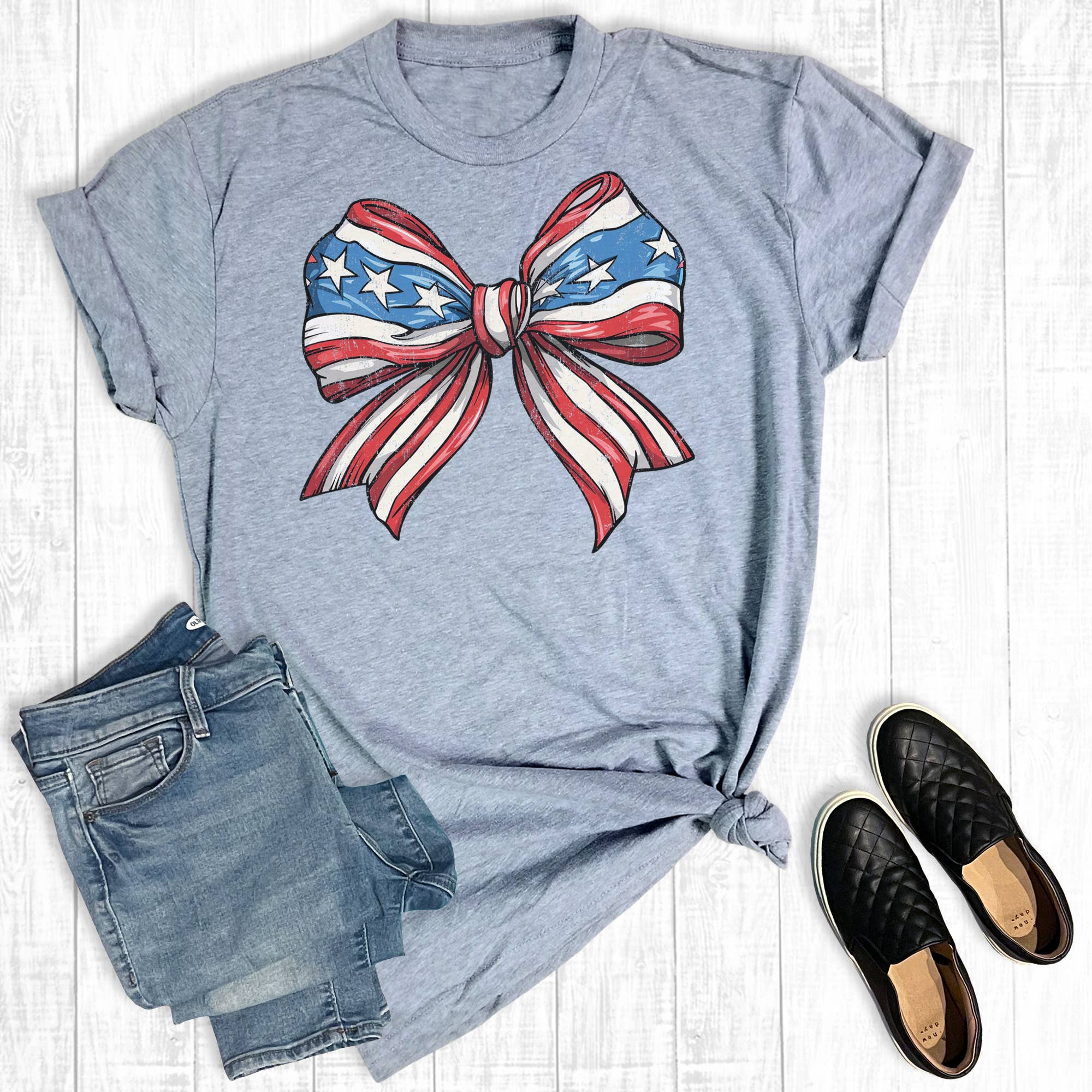 4th of July Coquette Bow Graphic Tee