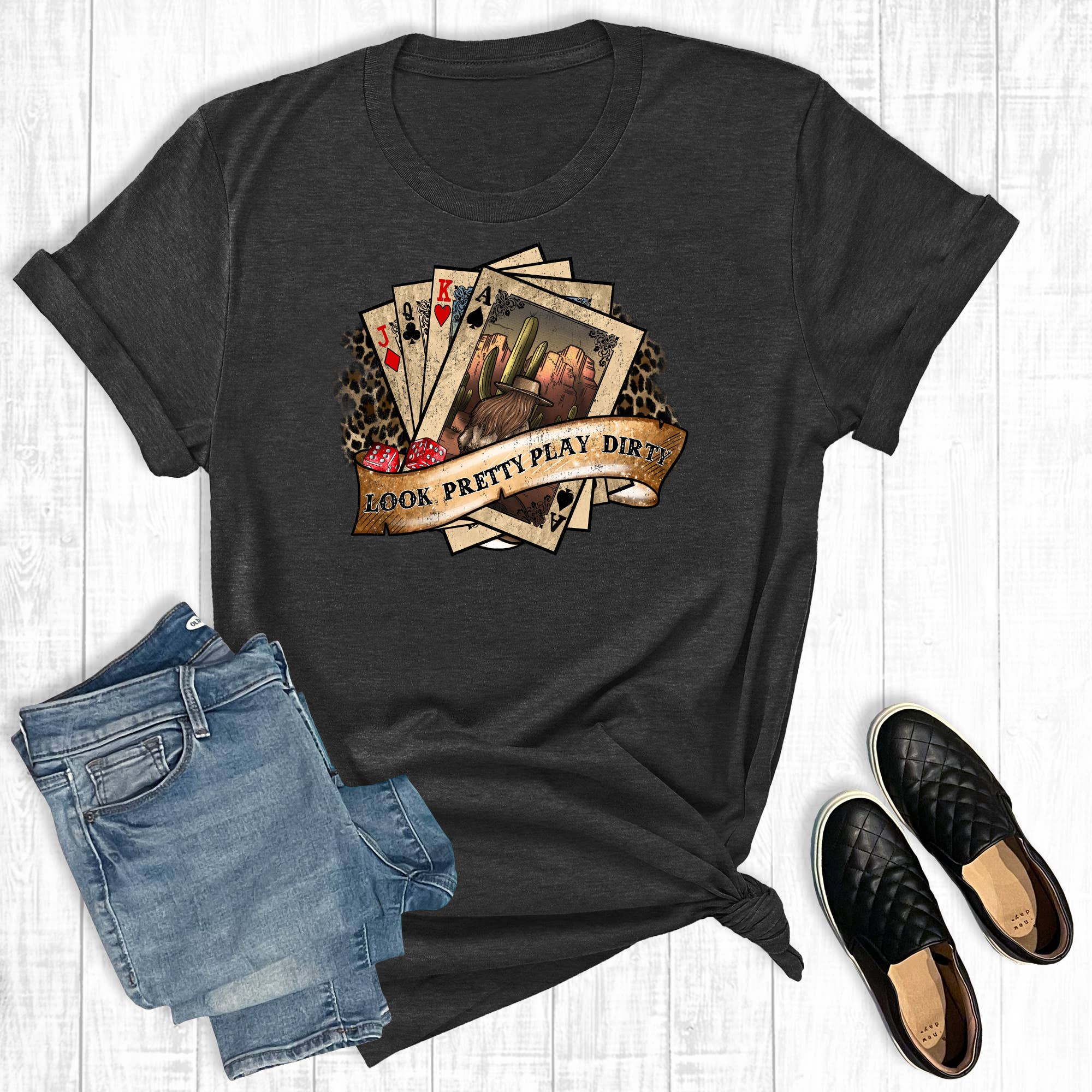 Western Look Pretty Play Dirty Graphic Tee