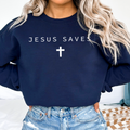 Jesus Saves Christian Graphic Sweatshirt | Gildan