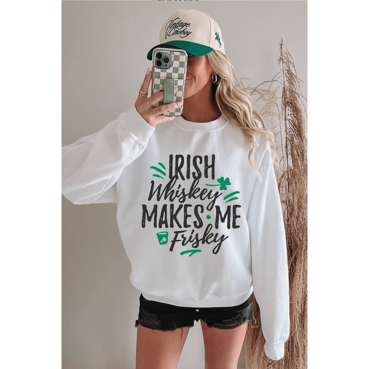 Irish Whiskey Make Me Frisky Graphic Sweatshirts