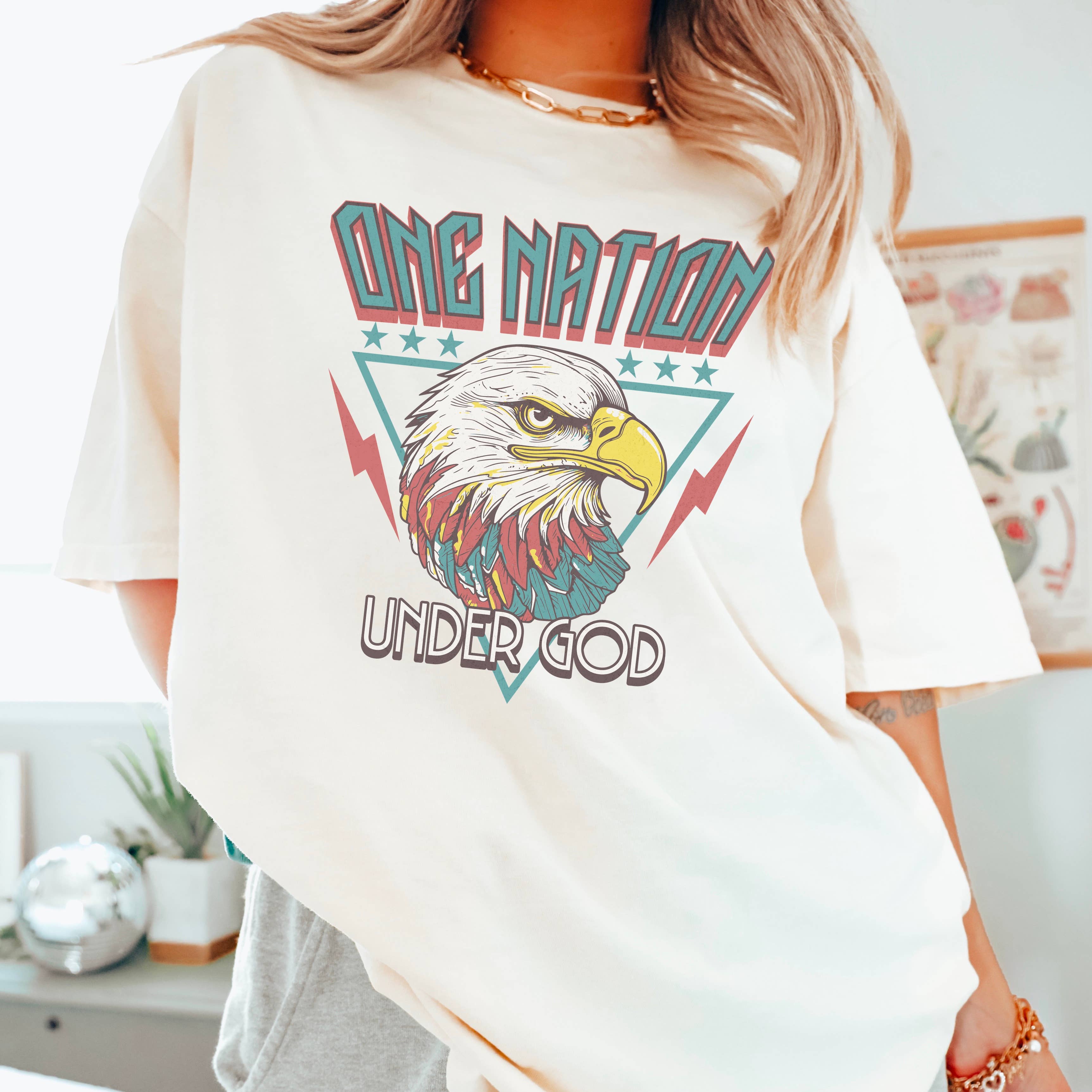 One Nation Under God  July 4th Graphic Shirt | Comfort Color