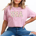 USA Flowers, America, 4th of July, Color Blast Tshirt