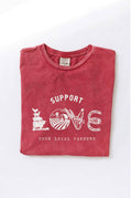 Support Love Your Local Farmers Mineral Washed Graphic Top
