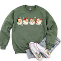 Retro Santas with Snowflakes, Christmas Sweatshirt