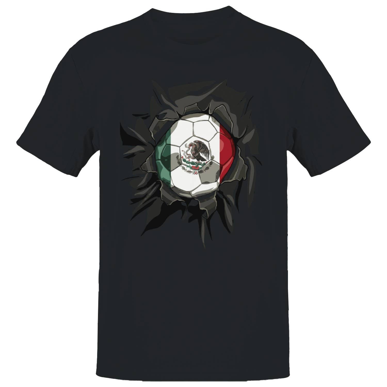 Mexico Soccer Ball Ripped  Men's T-Shirt