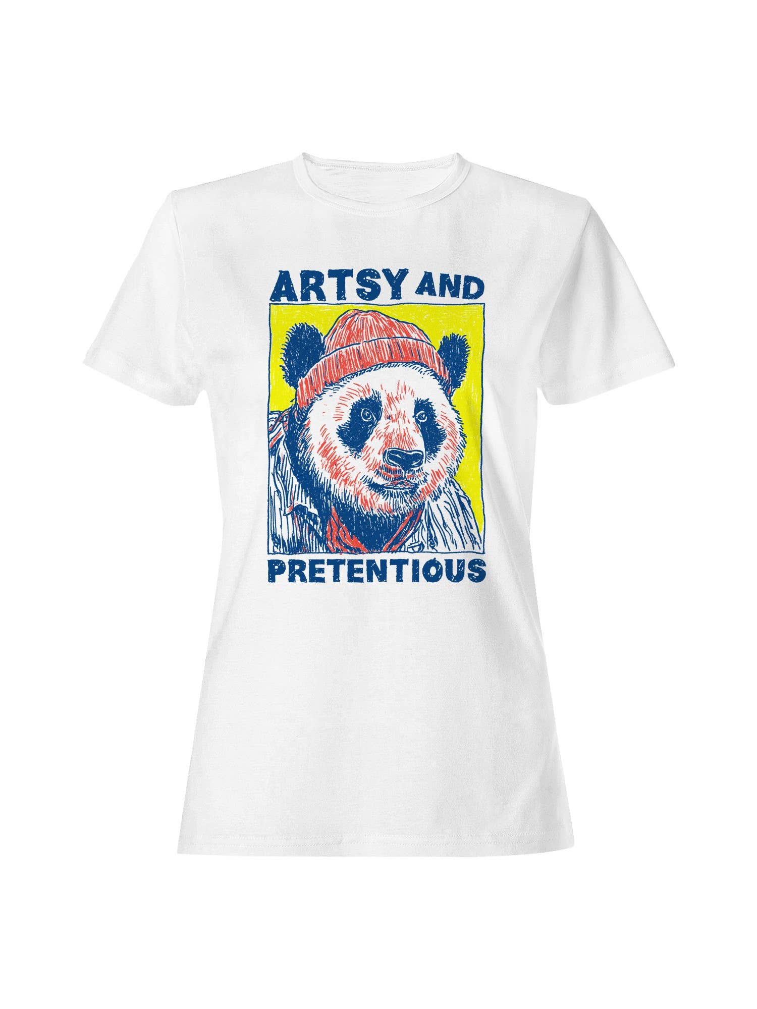 Artsy and Pretentious Bear Design Women's T-Shirt