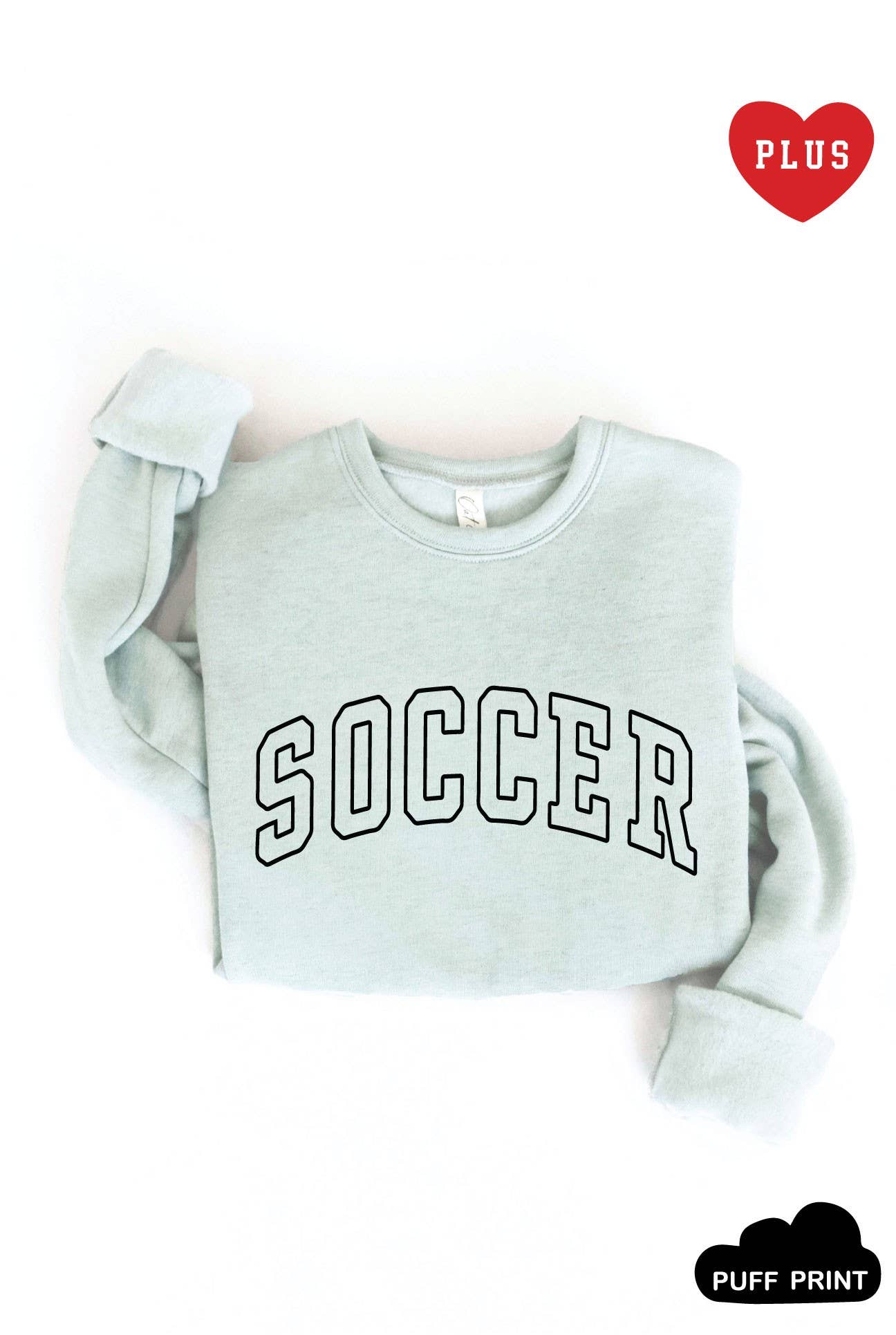 Soccer Puff Print Plus Graphic Sweatshirt