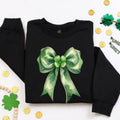Vintage Four Leaf Clover Bow Sweatshirt