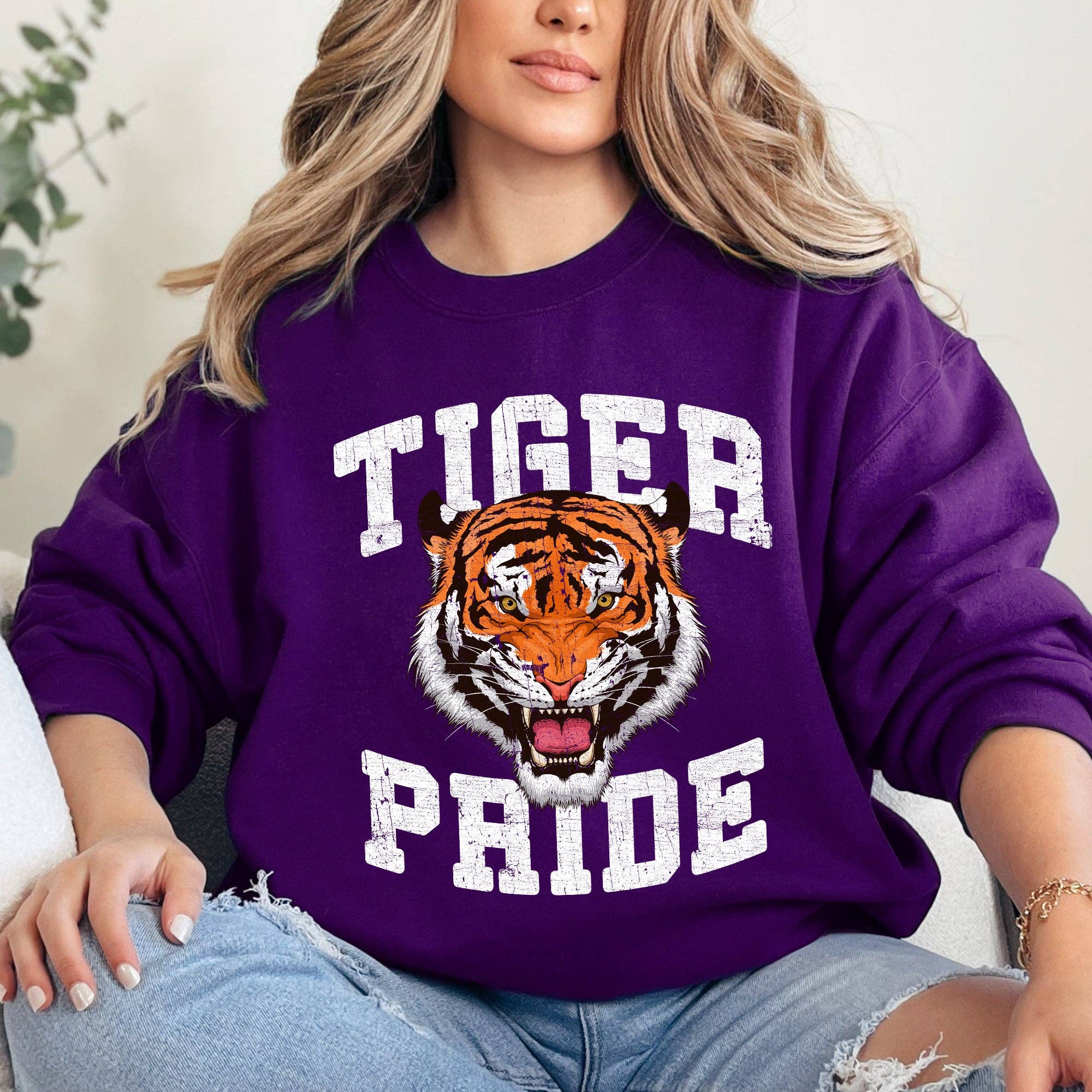 Tiger Pride, Football, Sports, Game Day Touchdown Sweatshirt
