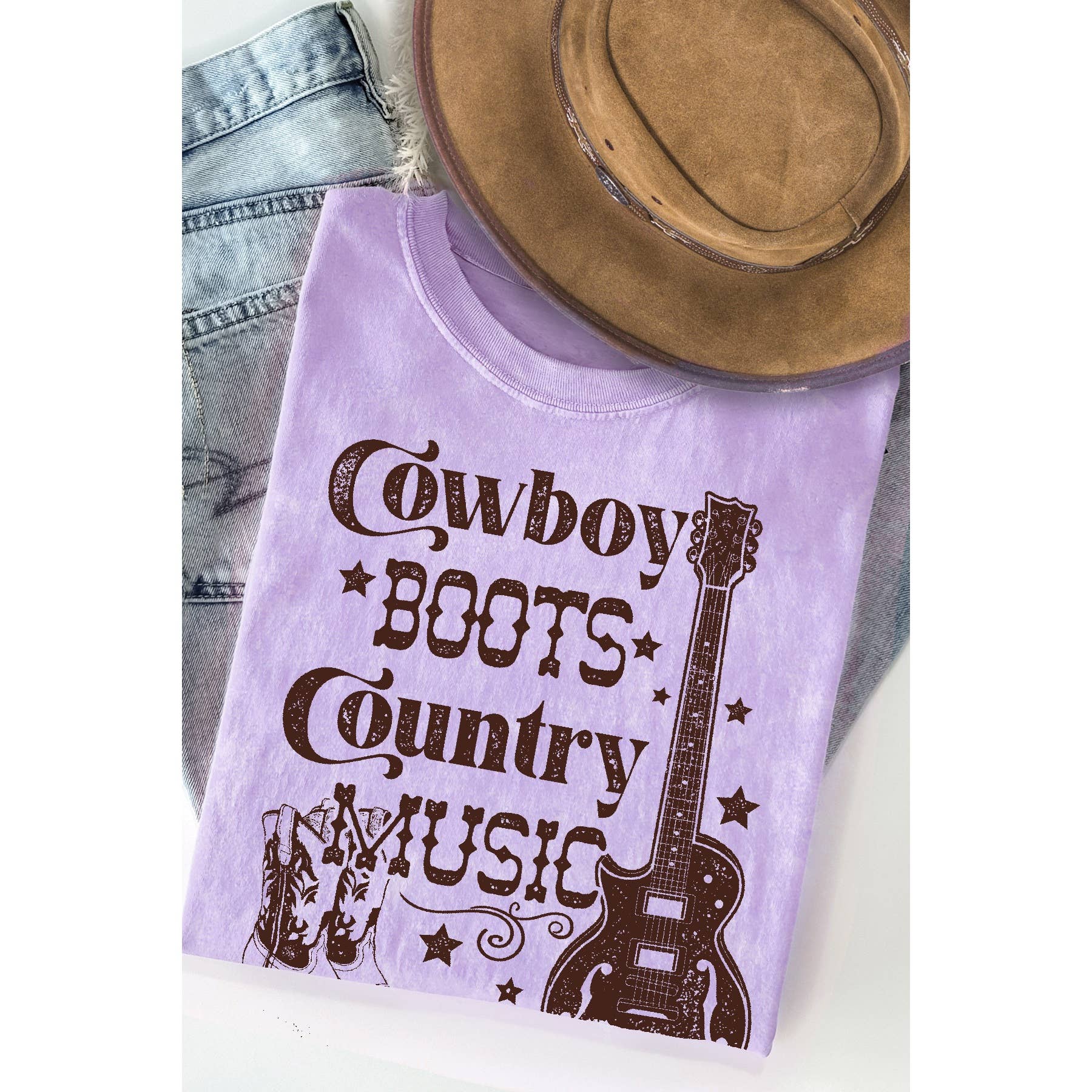 Cowboy Boots Country Music - Mineral Wash T Shirt
