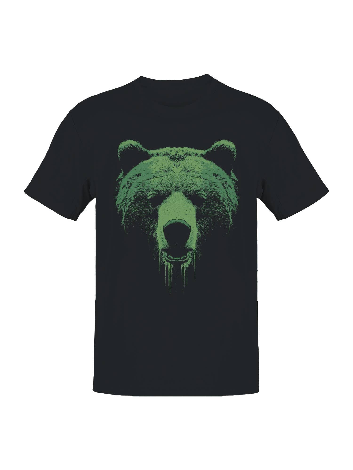 Majestic Green Bear Illustration Men's T-Shirt