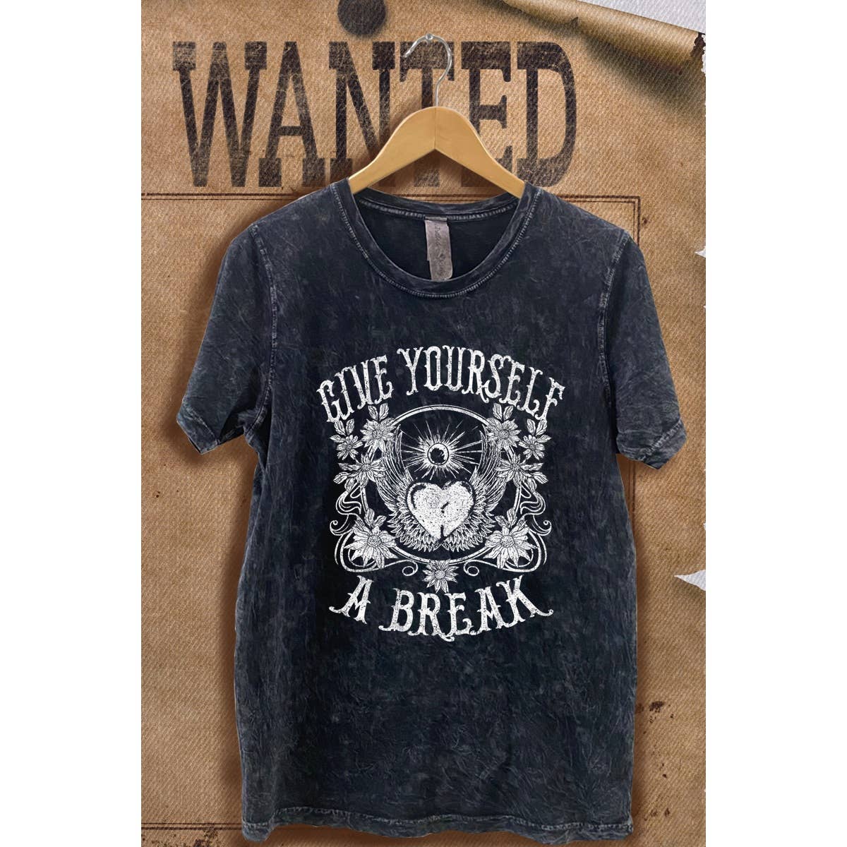 Give Yourself A Break Vintage  Mineral Wash  Graphic  Tee