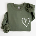 Double Heart, Pocket Print, St Patrick's Day Sweatshirt
