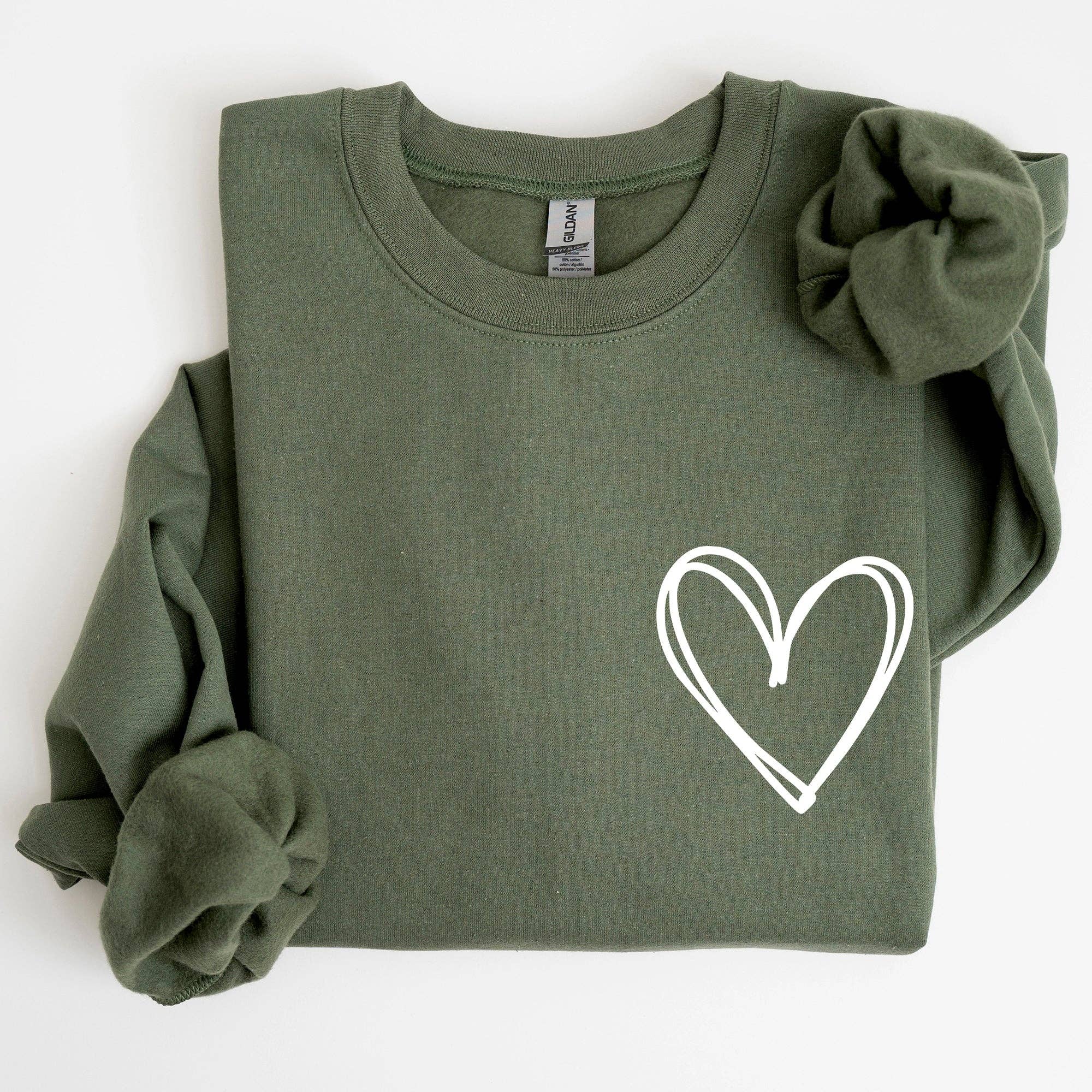 Double Heart, Pocket Print, St Patrick's Day Sweatshirt