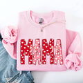Mama, Valentine's Day, Ribbons, Hearts, Love Sweatshirt