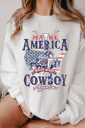 Make America Cowboy Again Graphic Brushed Sweatshirts