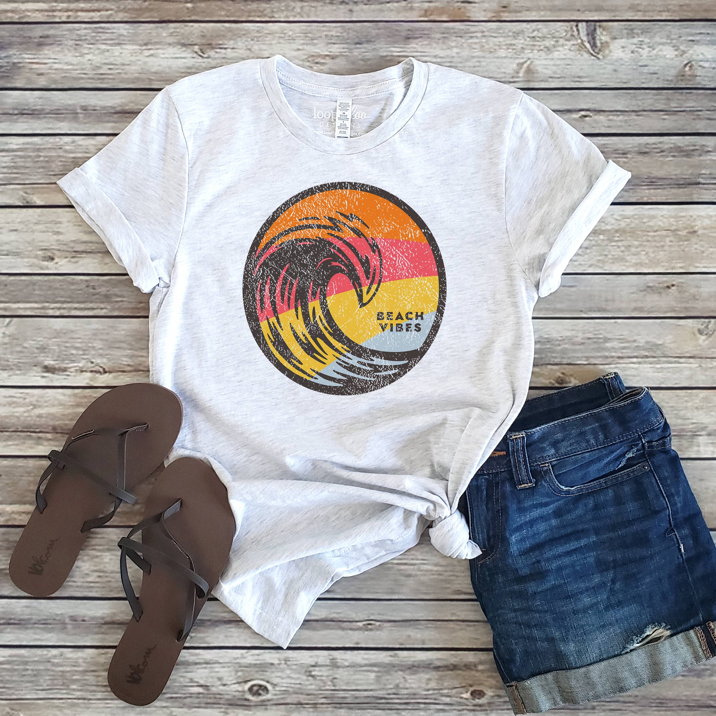 Beach Vibes Wave Tee | Summer | Beach | Sizes XS-2XL