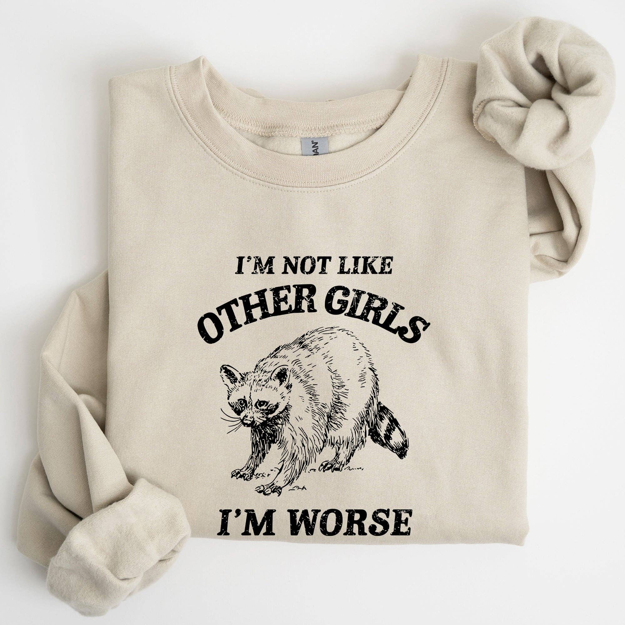I'm Not Like Other Girls, Raccoon, Meme, Funny Sweatshirt