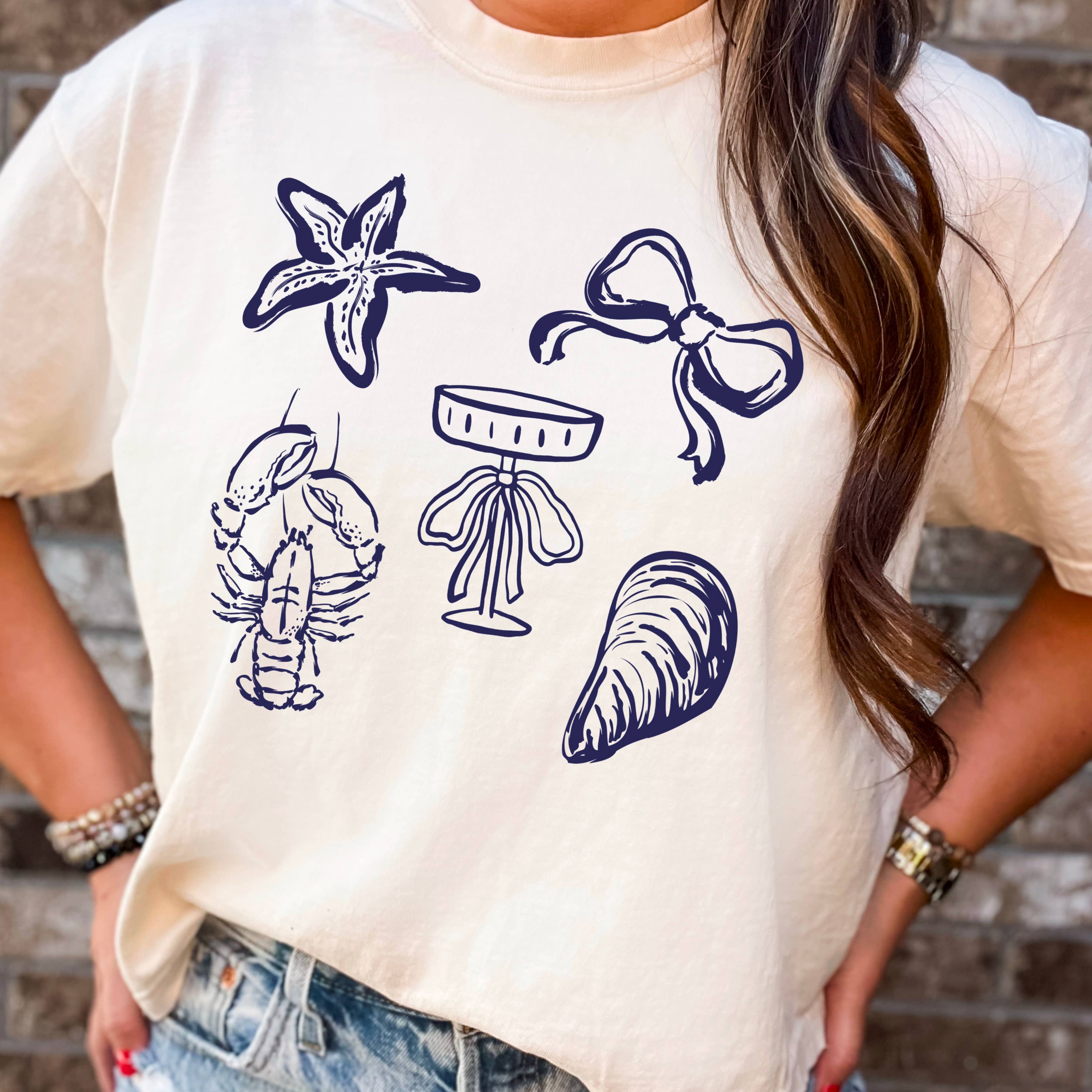 Summer 2025 Coastal Aesthetic Graphic Shirt | Comfort Color