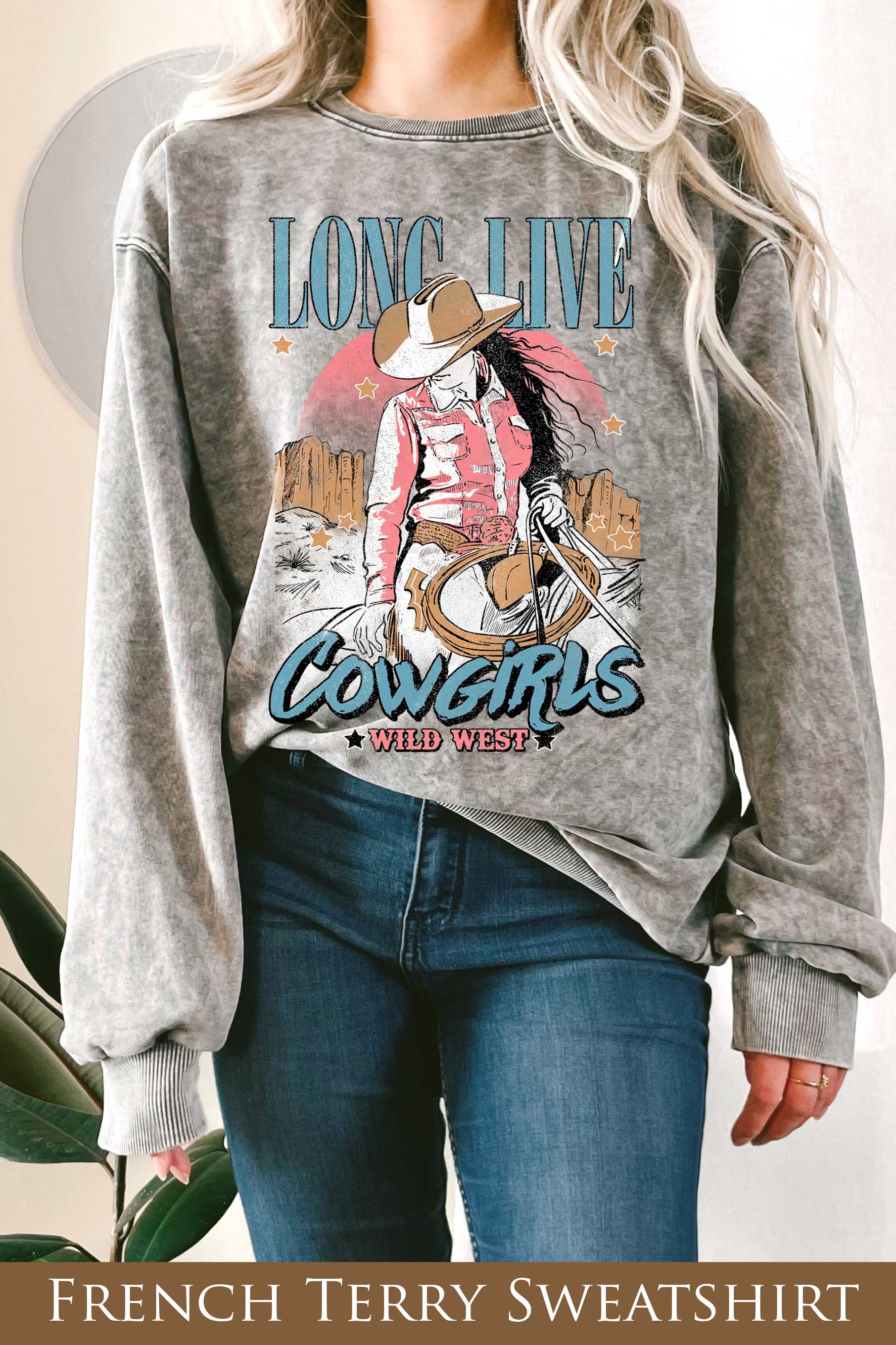 Long Live Cowgirls Mineral Graphix Terry Sweatshirt