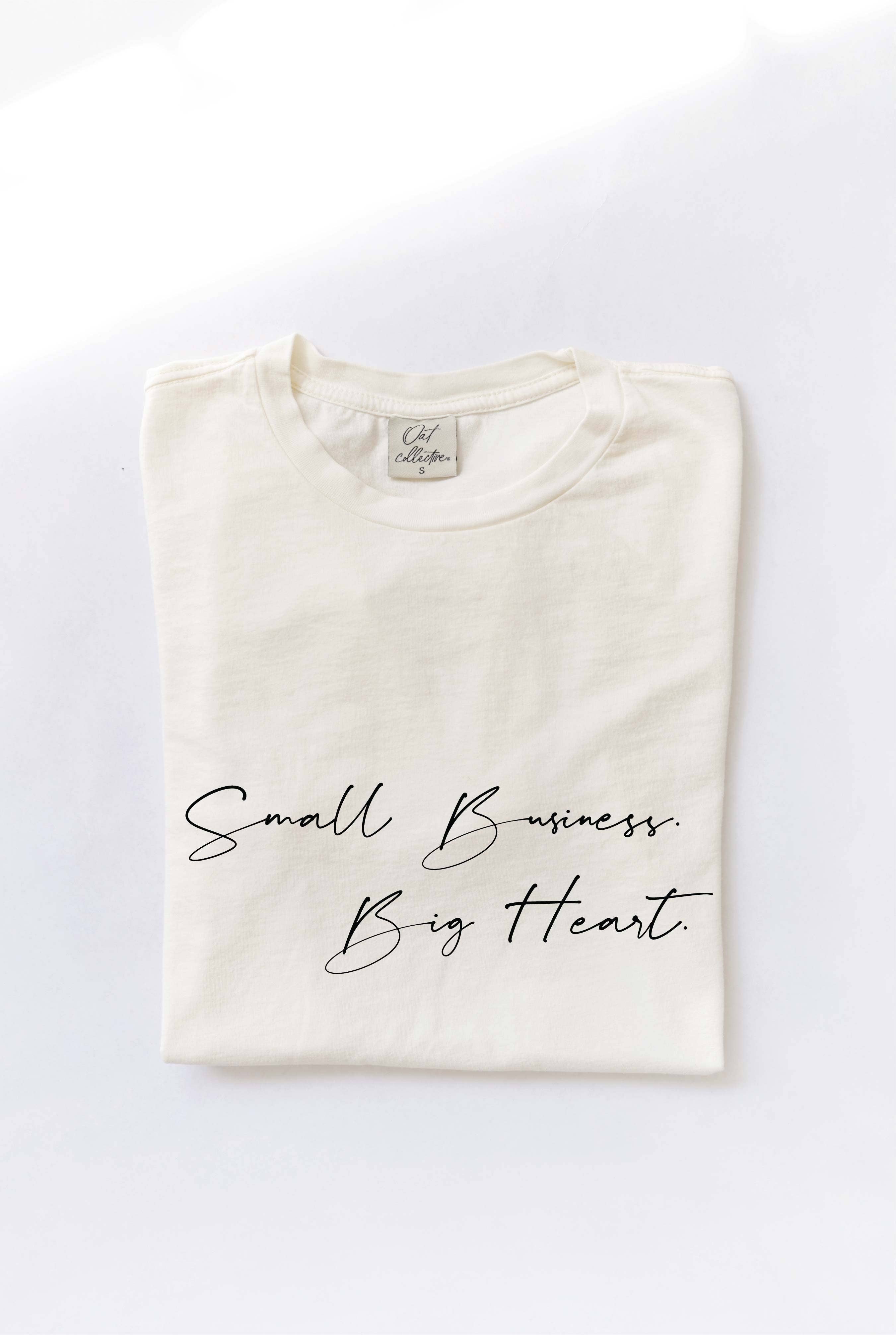 Small Business Big Heart Mineral Washed Graphic Top