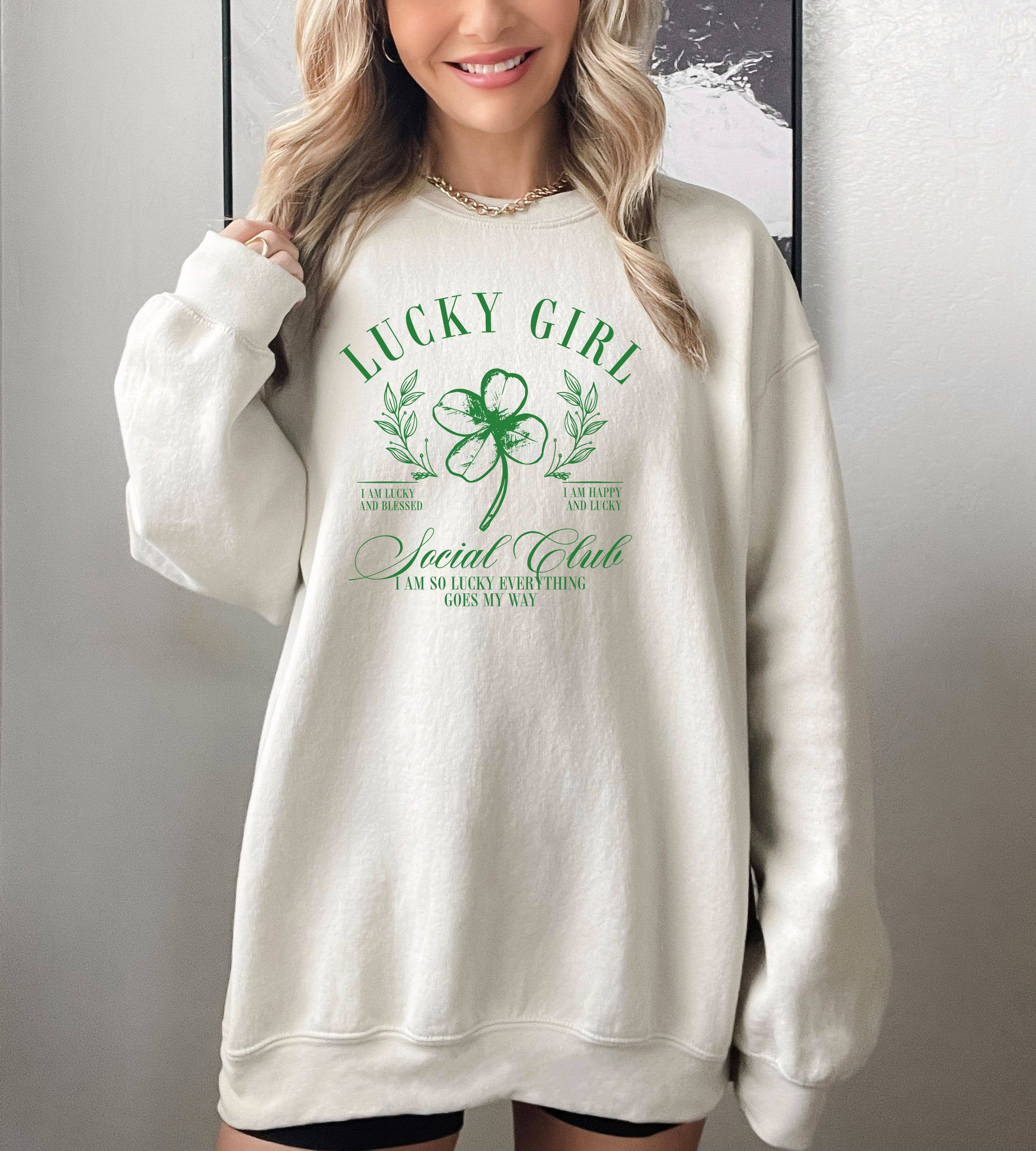 St. Patricks Day Sweatshirt, Lucky, Graphic Apparel